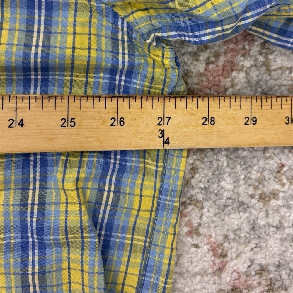 US Polo Plaid Preppy Mens XXL Short Sleeve Blue Yellow Casual Dadcore Gorpcore - Picture 3 of 6